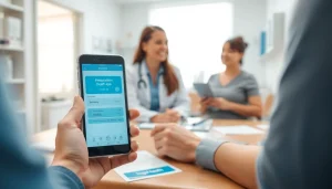Illustration showcasing the advantages of using eprescription apps in a healthcare setting with patient engagement.