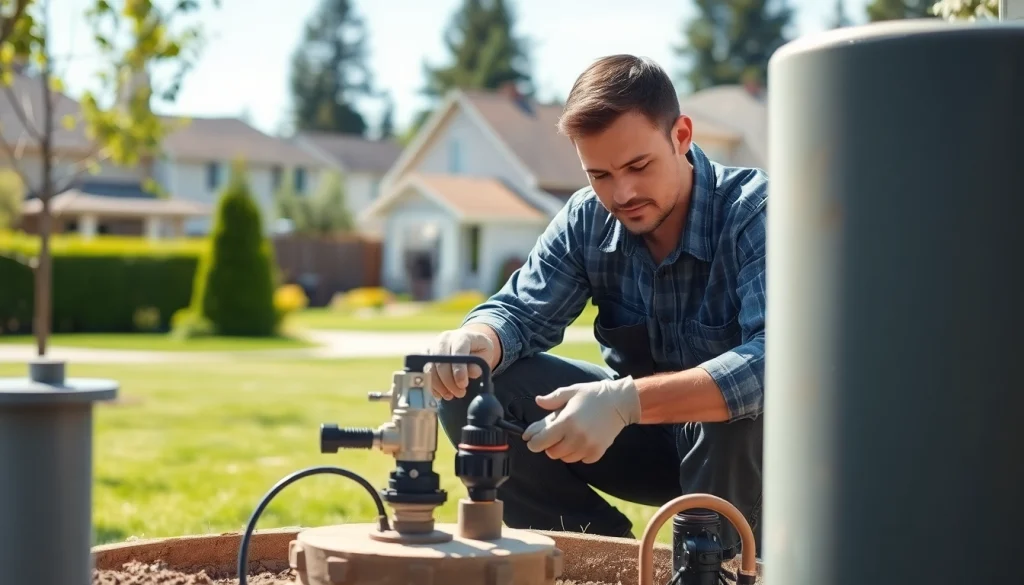 Experienced technician performing well pump replacement lacey wa in a residential setting.