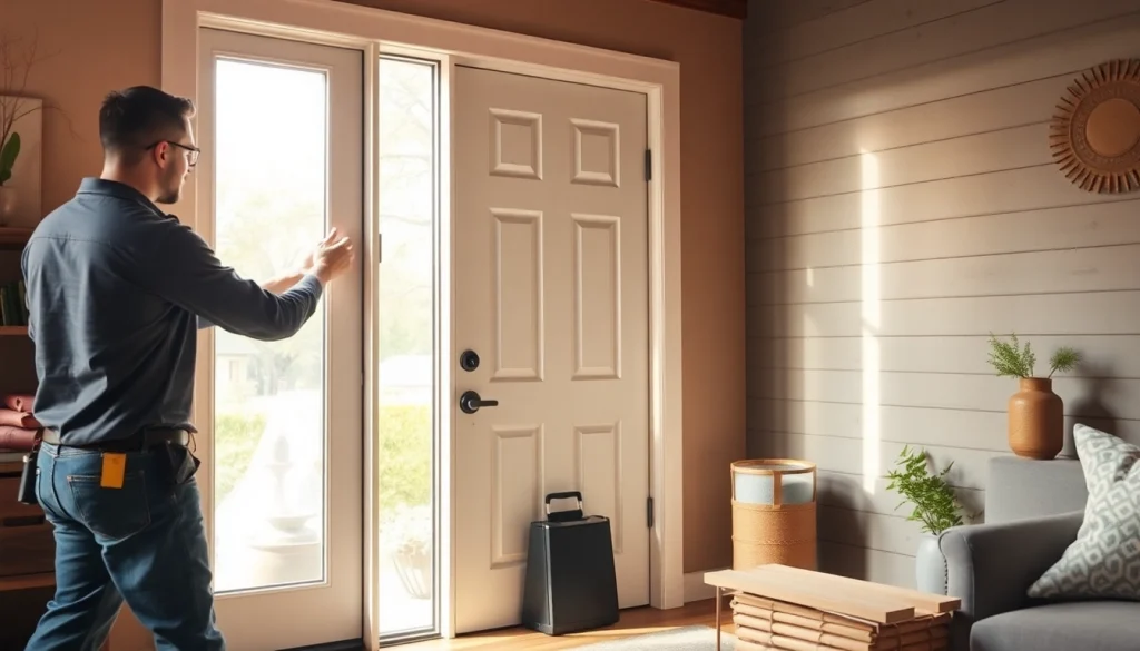 Replace your old door with a stylish new model for Door Replacement Portland Oregon service in action.