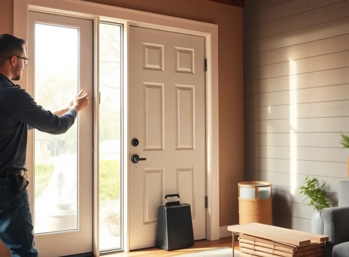 Replace your old door with a stylish new model for Door Replacement Portland Oregon service in action.
