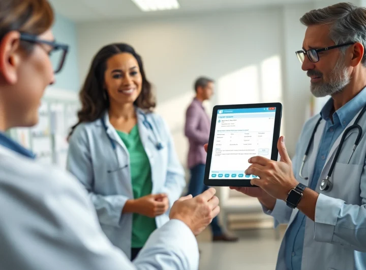 Learn how does eprescribing work by viewing a healthcare provider with a patient using digital tools.