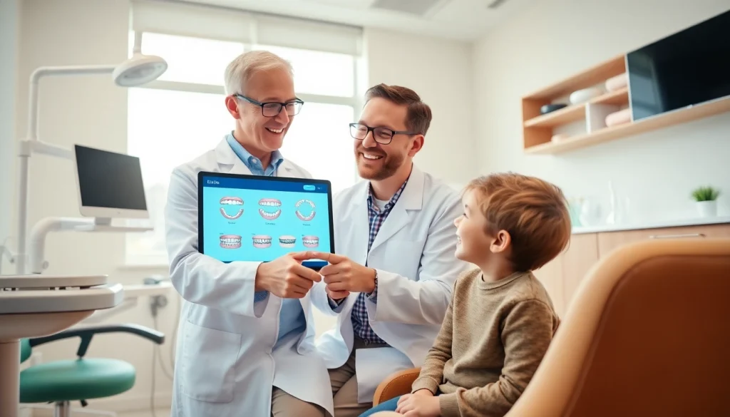 Discovering the benefits of braces Myrtle Beach with an orthodontist in a modern dental office.
