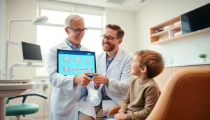 Discovering the benefits of braces Myrtle Beach with an orthodontist in a modern dental office.